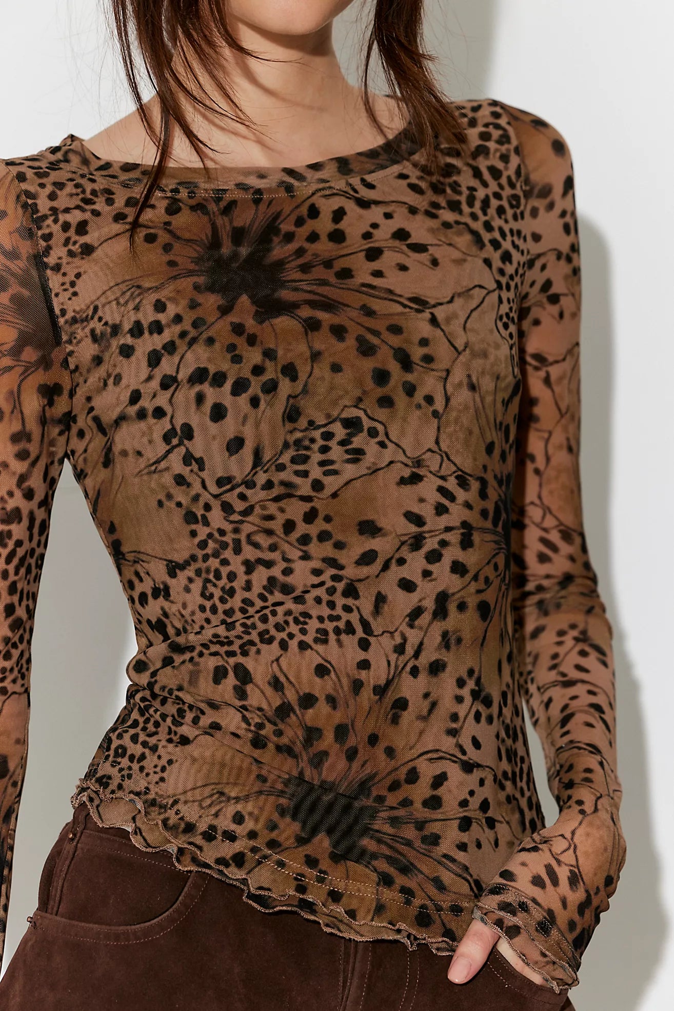 Free People Lilly Printed Long Sleeve