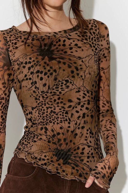 Free People Lilly Printed Long Sleeve