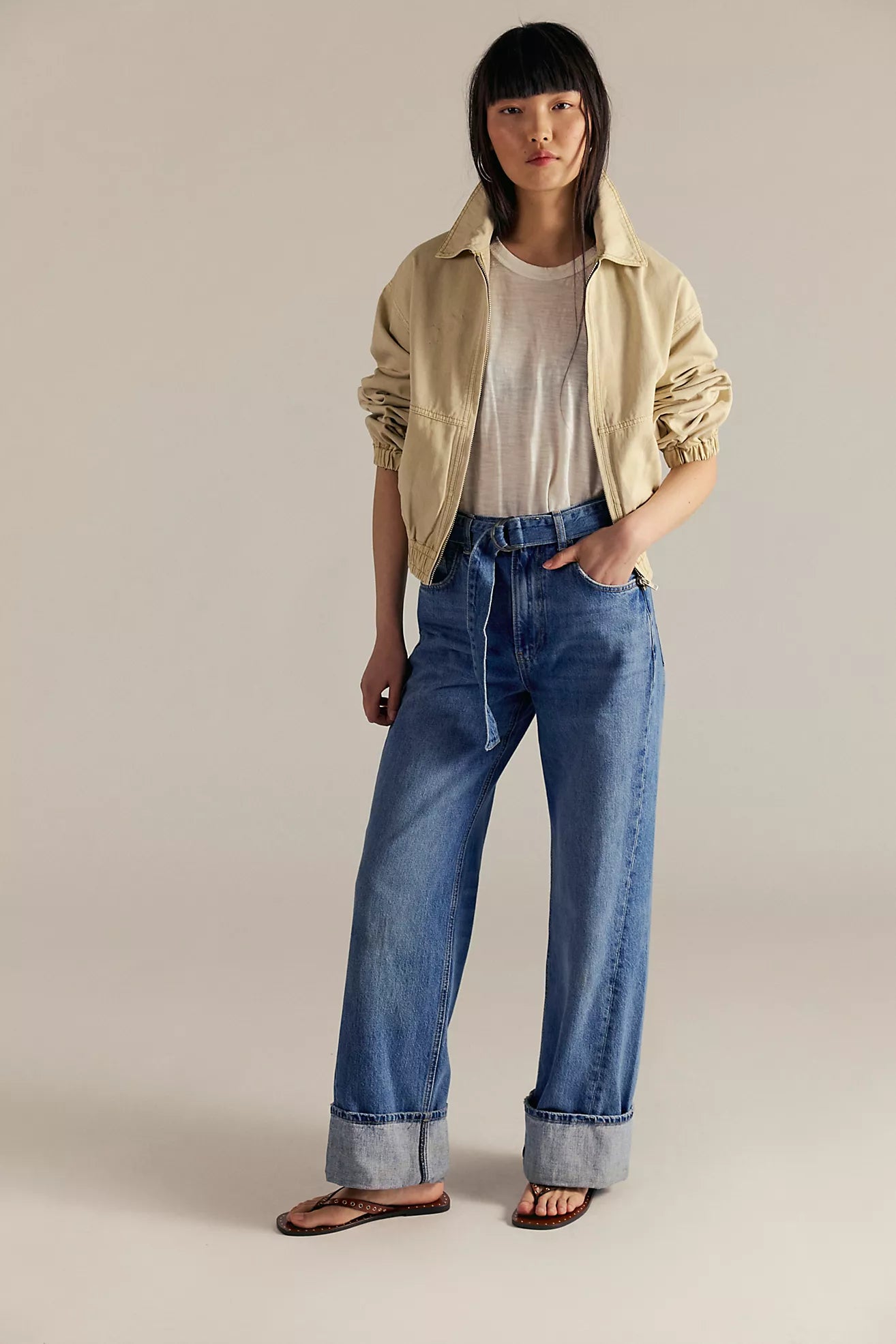 Free People We The Free East Bay Cuffed Jeans