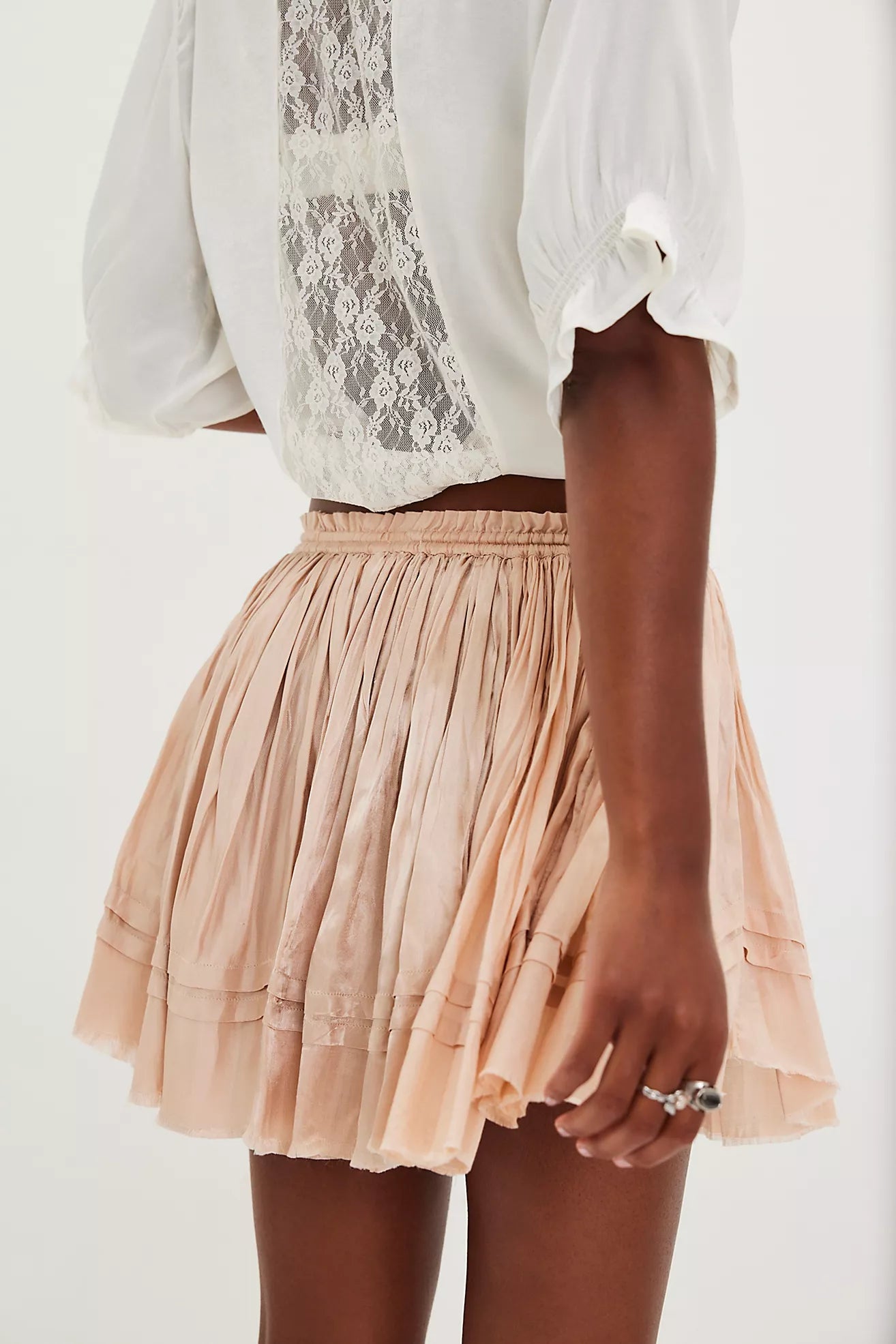 Free People One Third Charm Shine Mini Skirt