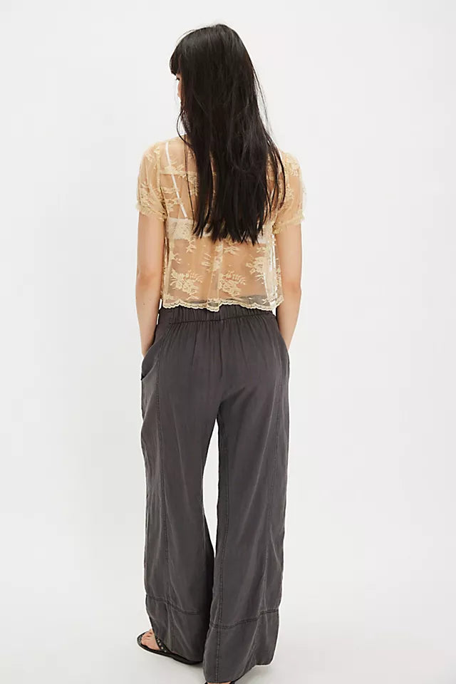 Free People Days End Linen Pull On Pant