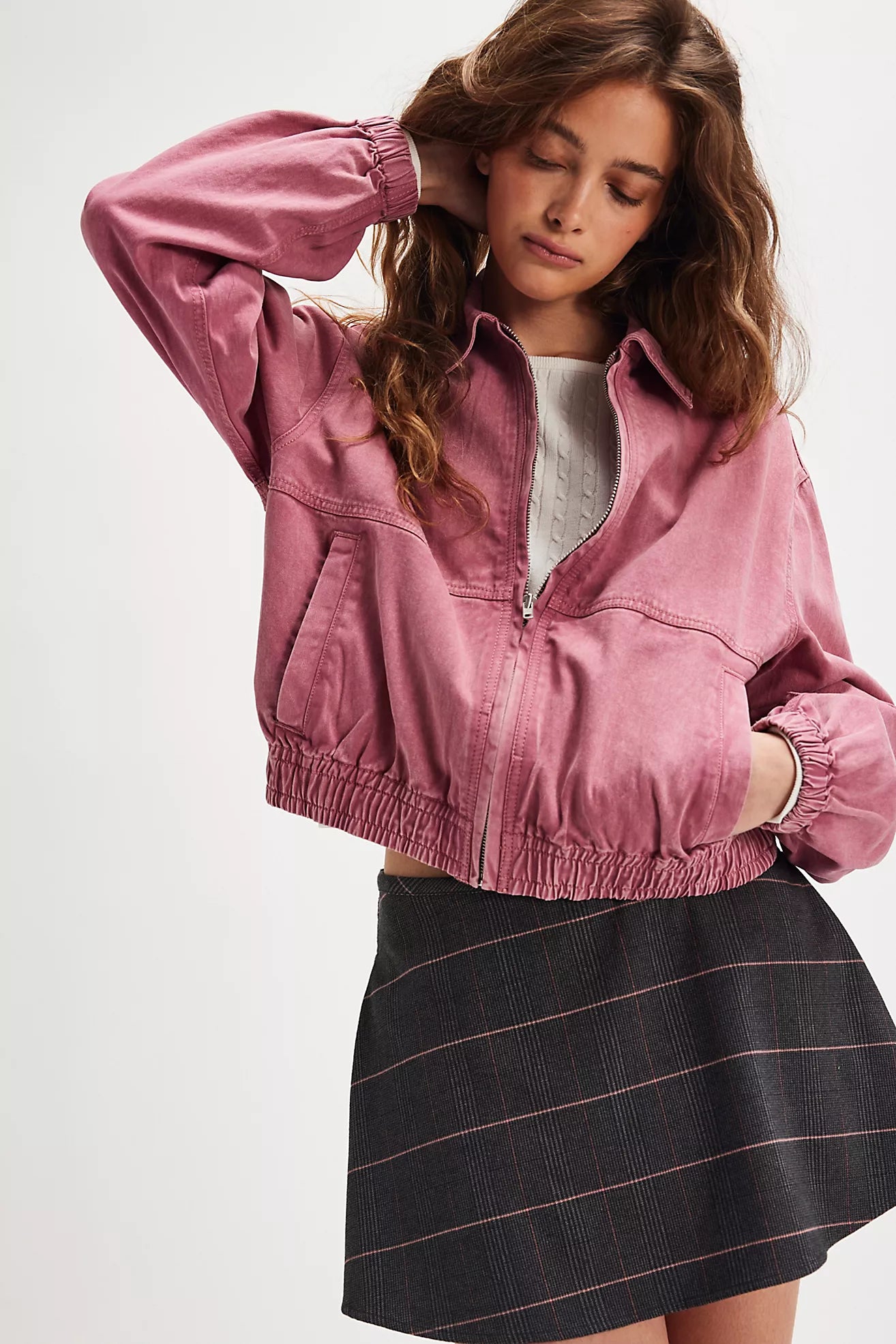 Free People Birdie Washed Track Jacket