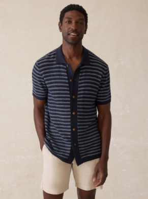 Faherty Men's Short Sleeve Sweater Shirt