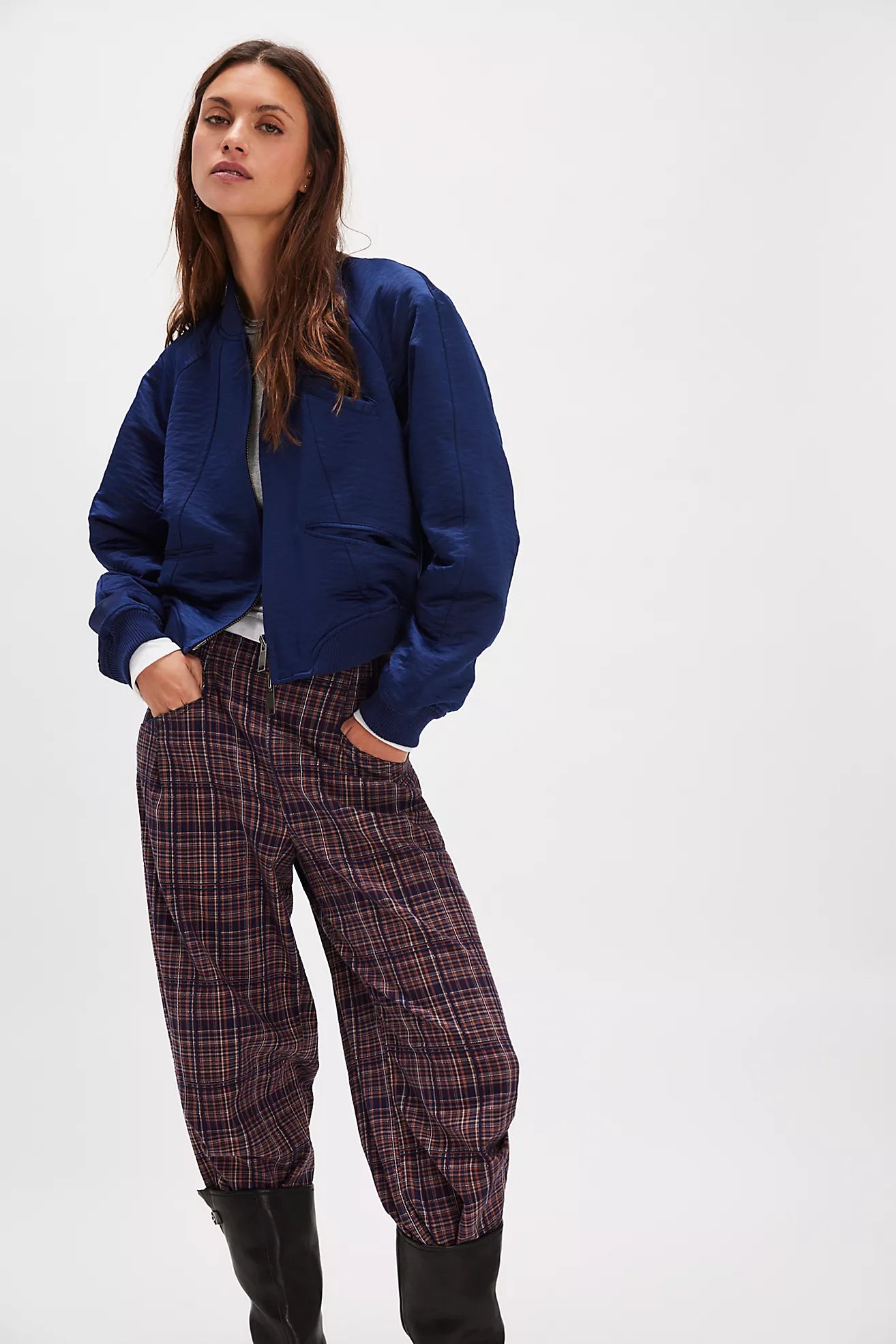 Free People Ellie Satin Bomber