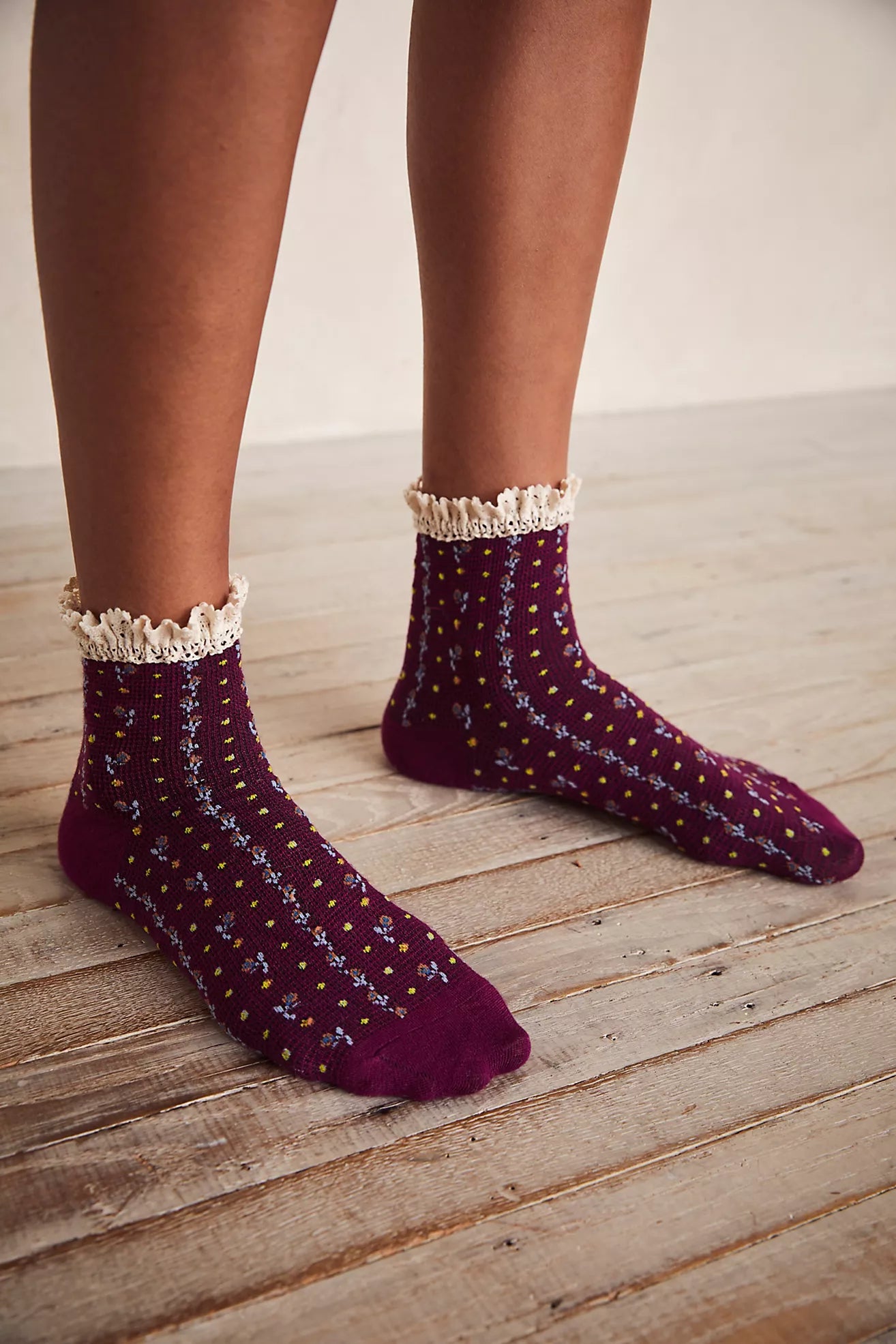Free People Rosebud Waffle Knit Ankle Socks